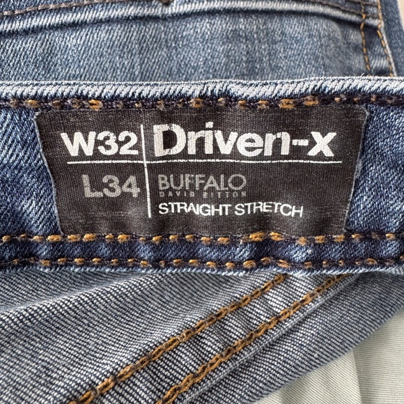 Buffalo David Bitton Denim Men's 32 DRIVEN-X Blue Jeans Straight Stretch Western - Picture 2 of 12